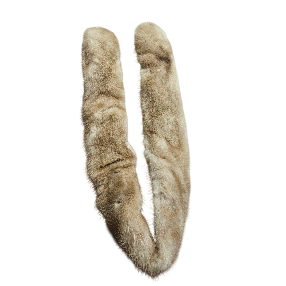 Vintage‎ 1960s Genuine Mink Fur Collar Honey Blonde Detachable Old Hollywood Mod